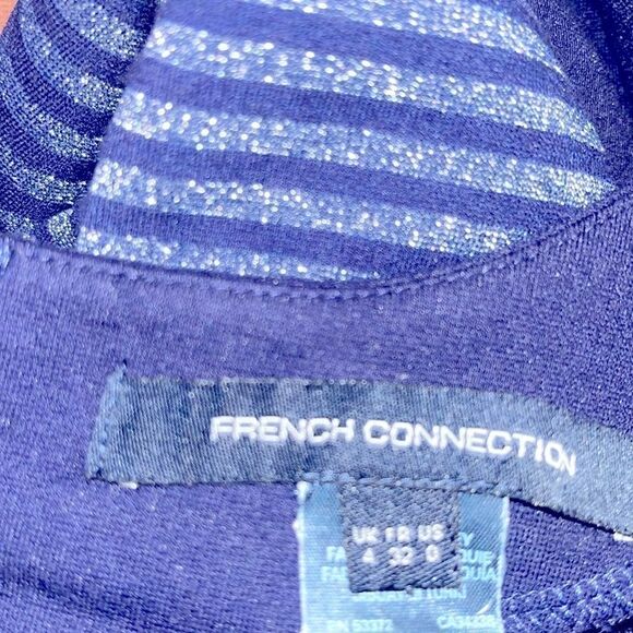 Vintage French connection navy blue striped mini dress - Picture 6 of 9